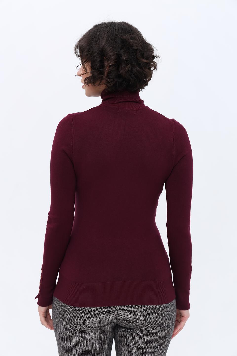 Водолазка Alcott с пуговицами бордовая