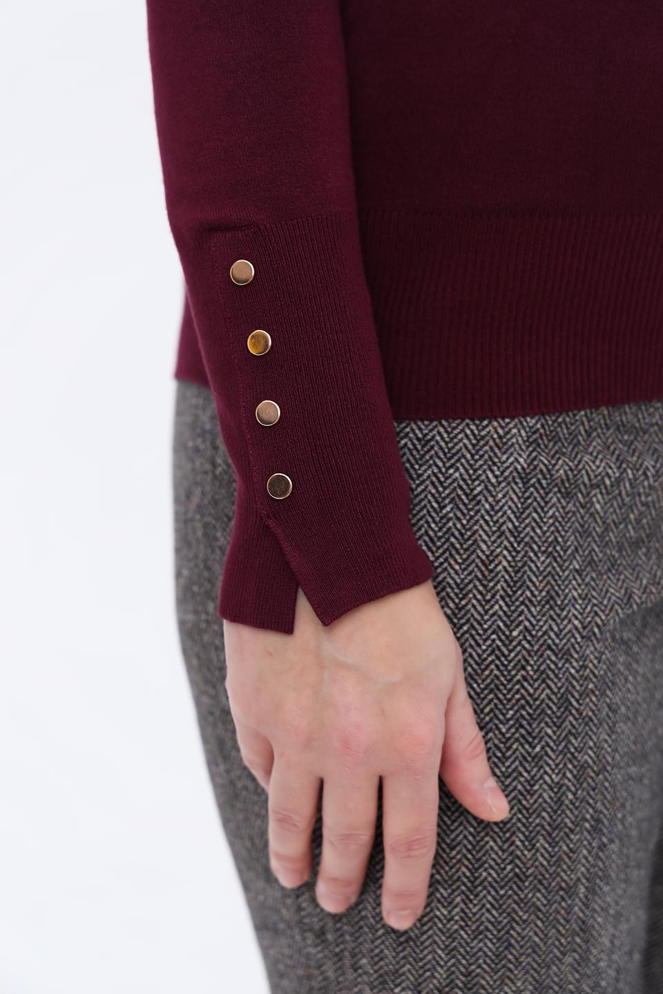 Водолазка Alcott с пуговицами бордовая