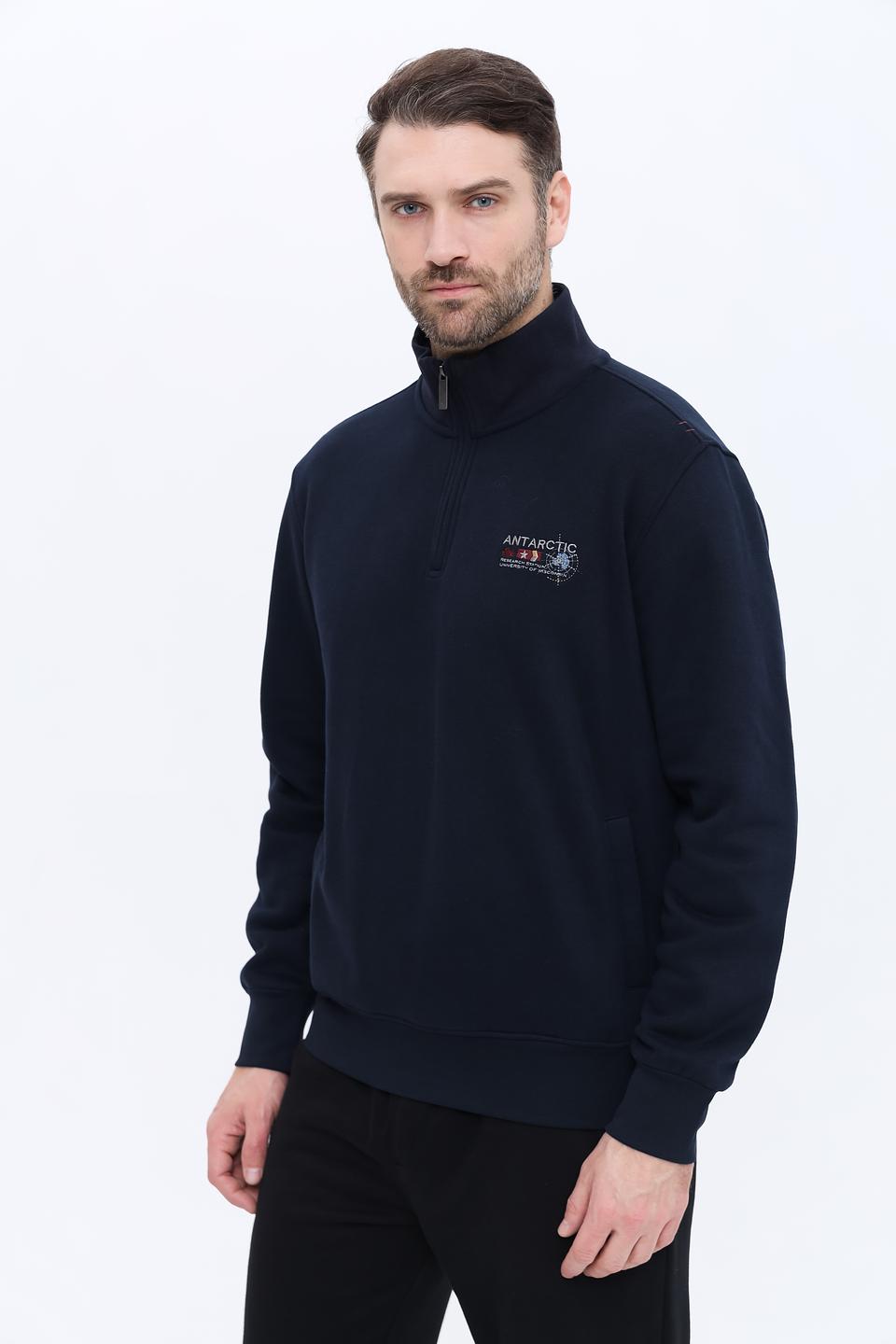 Джемпер Granchio мужской тёмно-синий с молнией