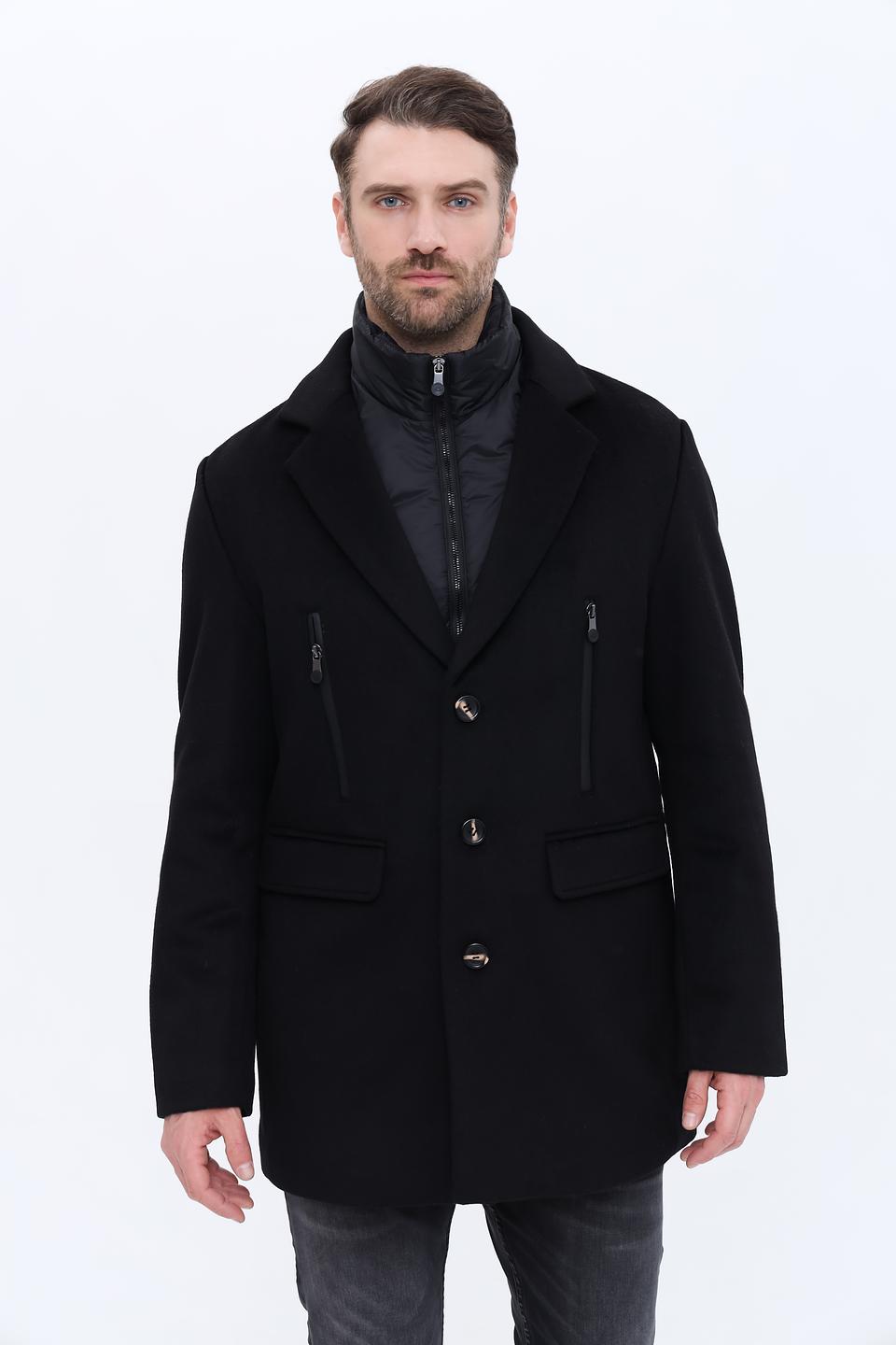 Пальто Granchio чёрное приталенное