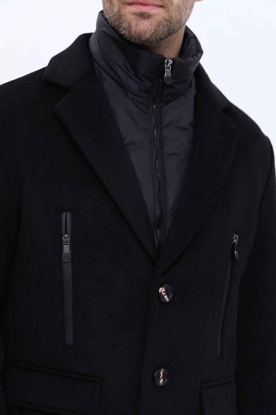 Пальто Granchio чёрное приталенное