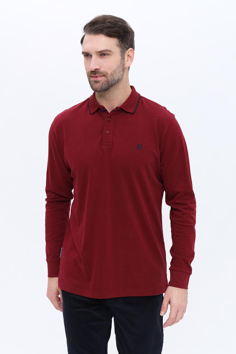 Поло Sea Barrier с длинным рукавом бордовый