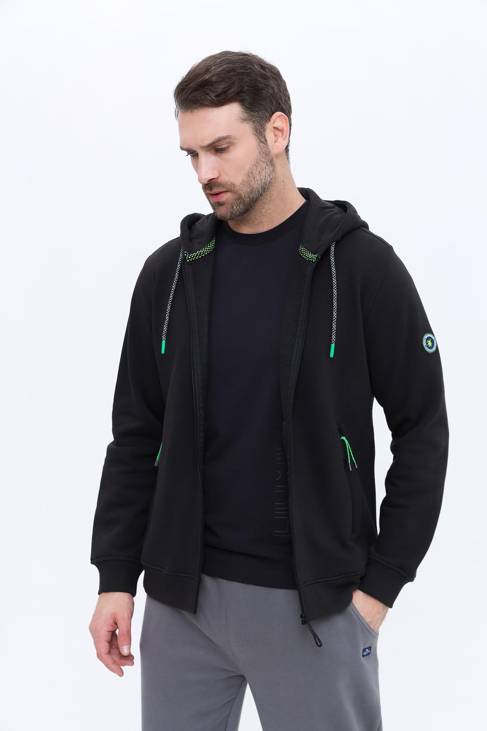 Кардиган Sea Barrier чёрный с зелёным