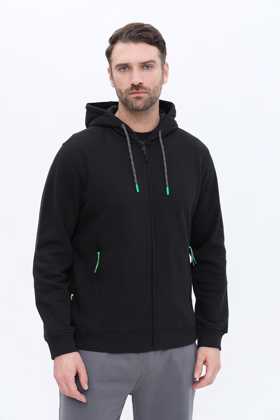 Кардиган Sea Barrier чёрный с зелёным