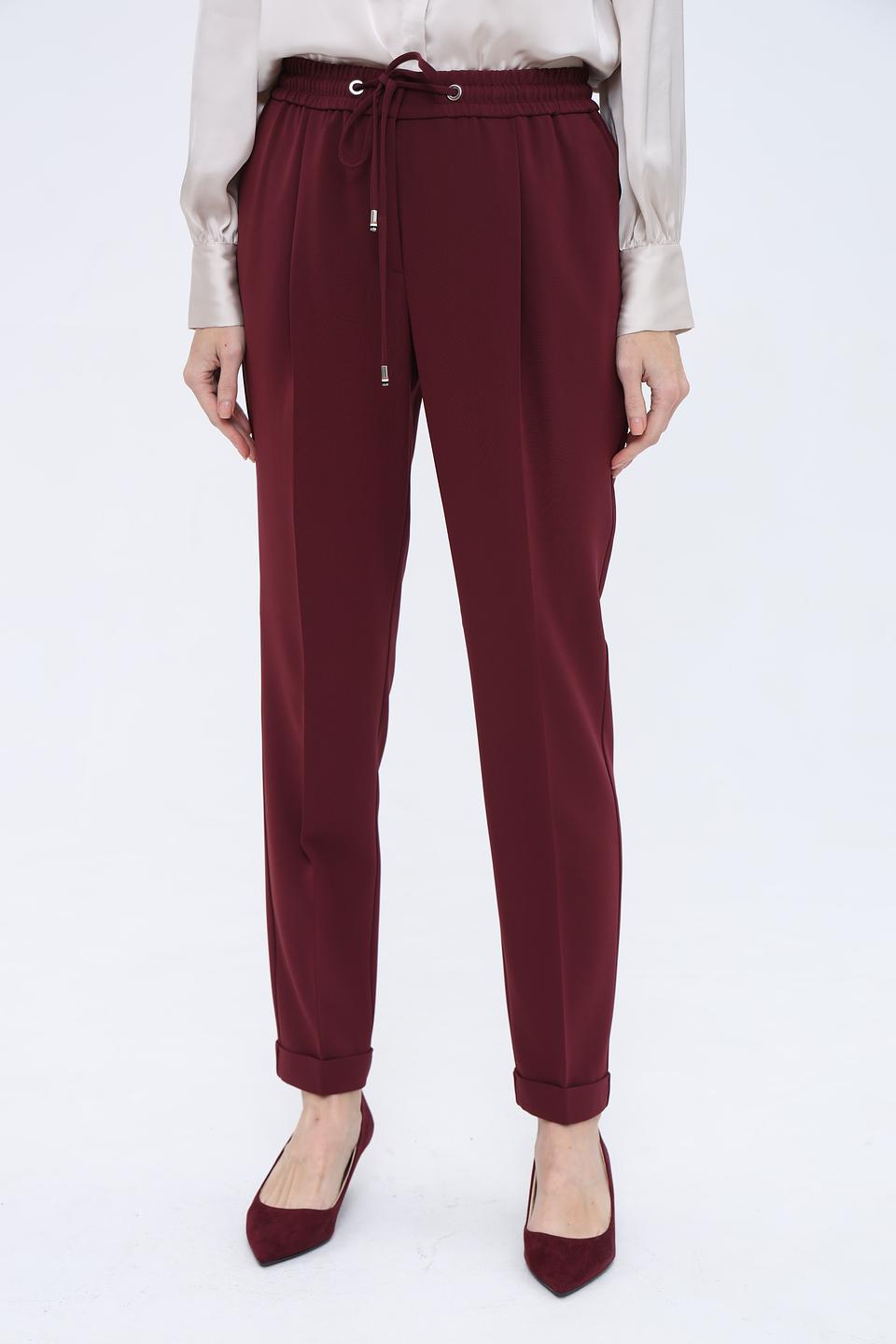 Брюки Boss Black бордовые с завязками