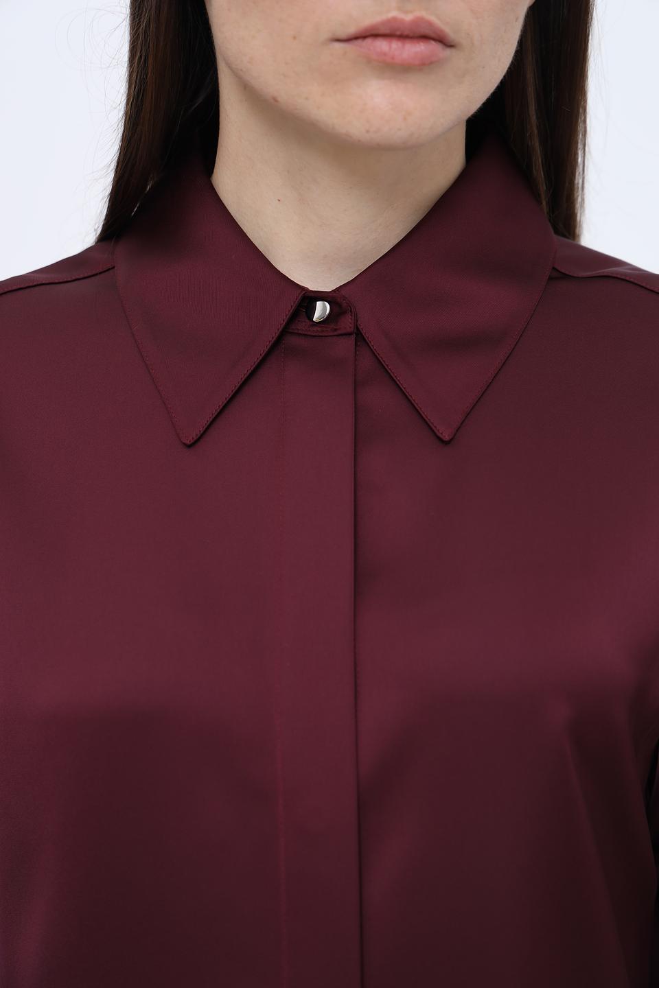 Рубашка Boss Black бордовая с кружевом