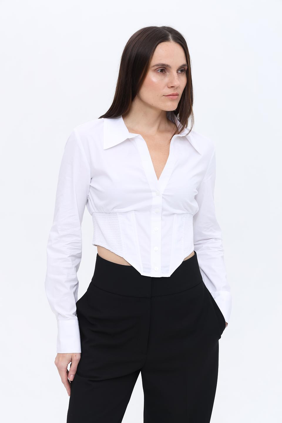 Блуза Alcott женская белая с фигурным вырезом