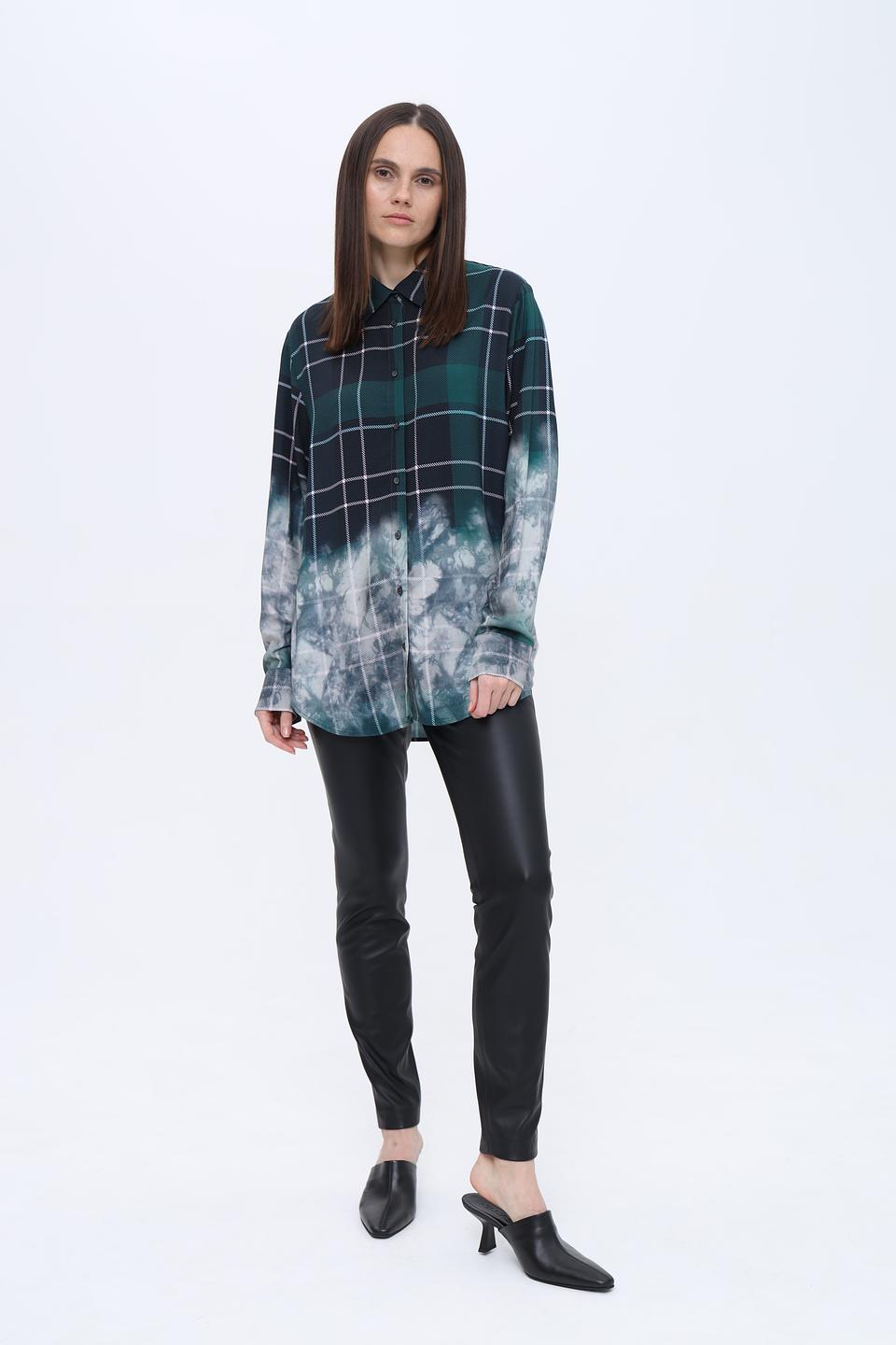 Рубашка Ice Play в клетку с tie-dye