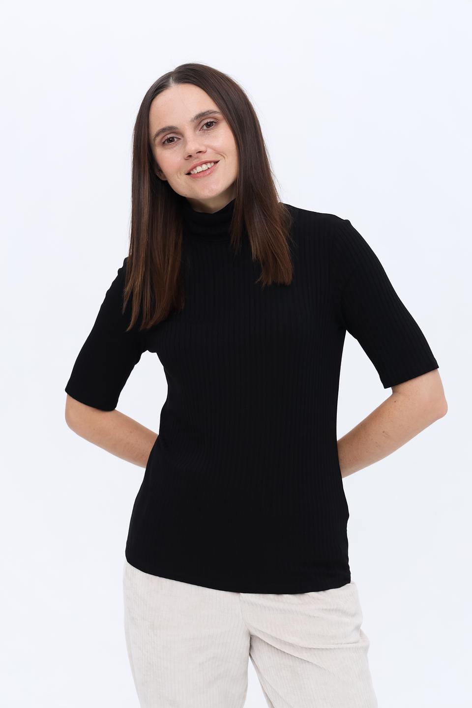 Водолазка Marc Aurel чёрная с коротким рукавом