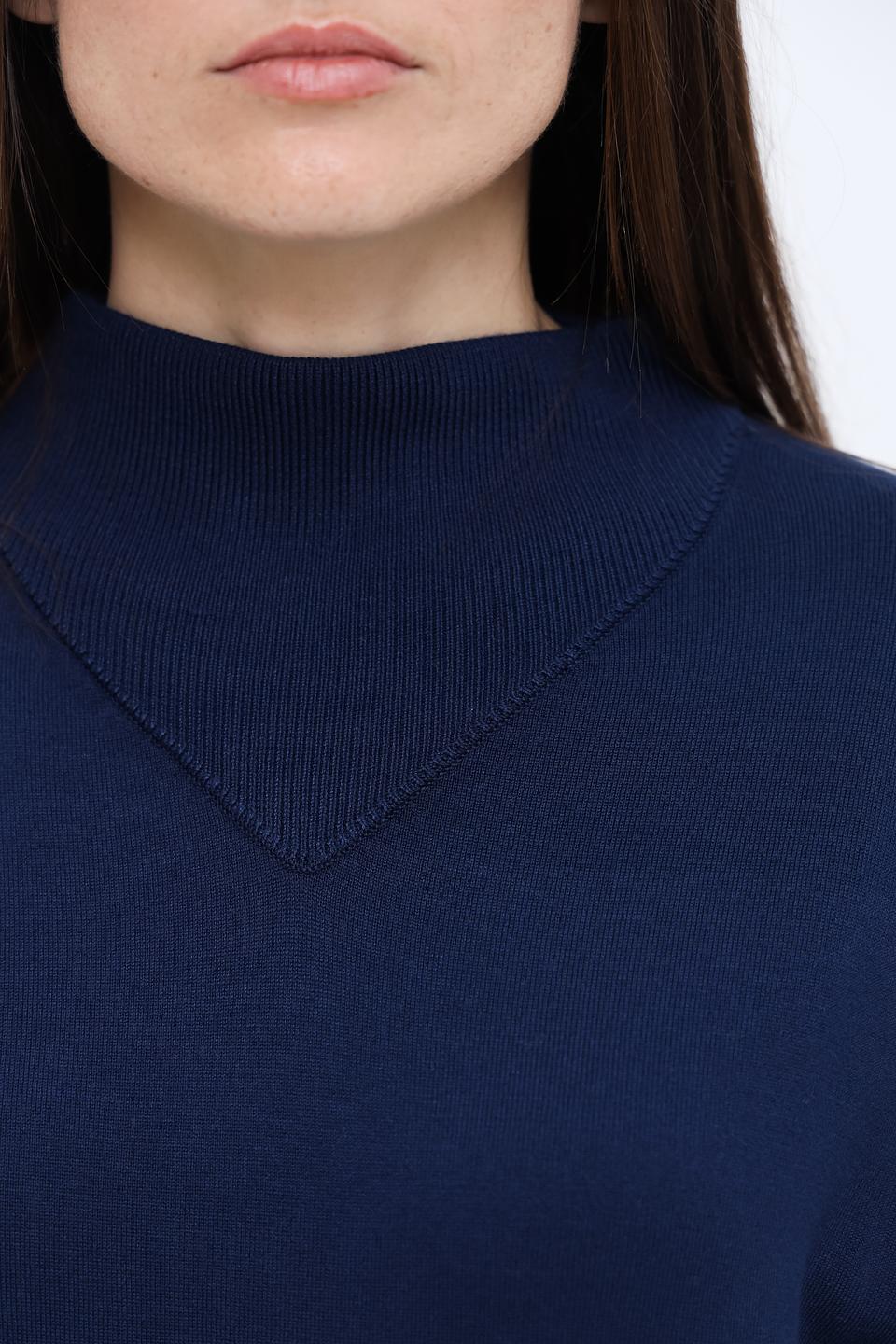 Пуловер Pezzo синий с горлом