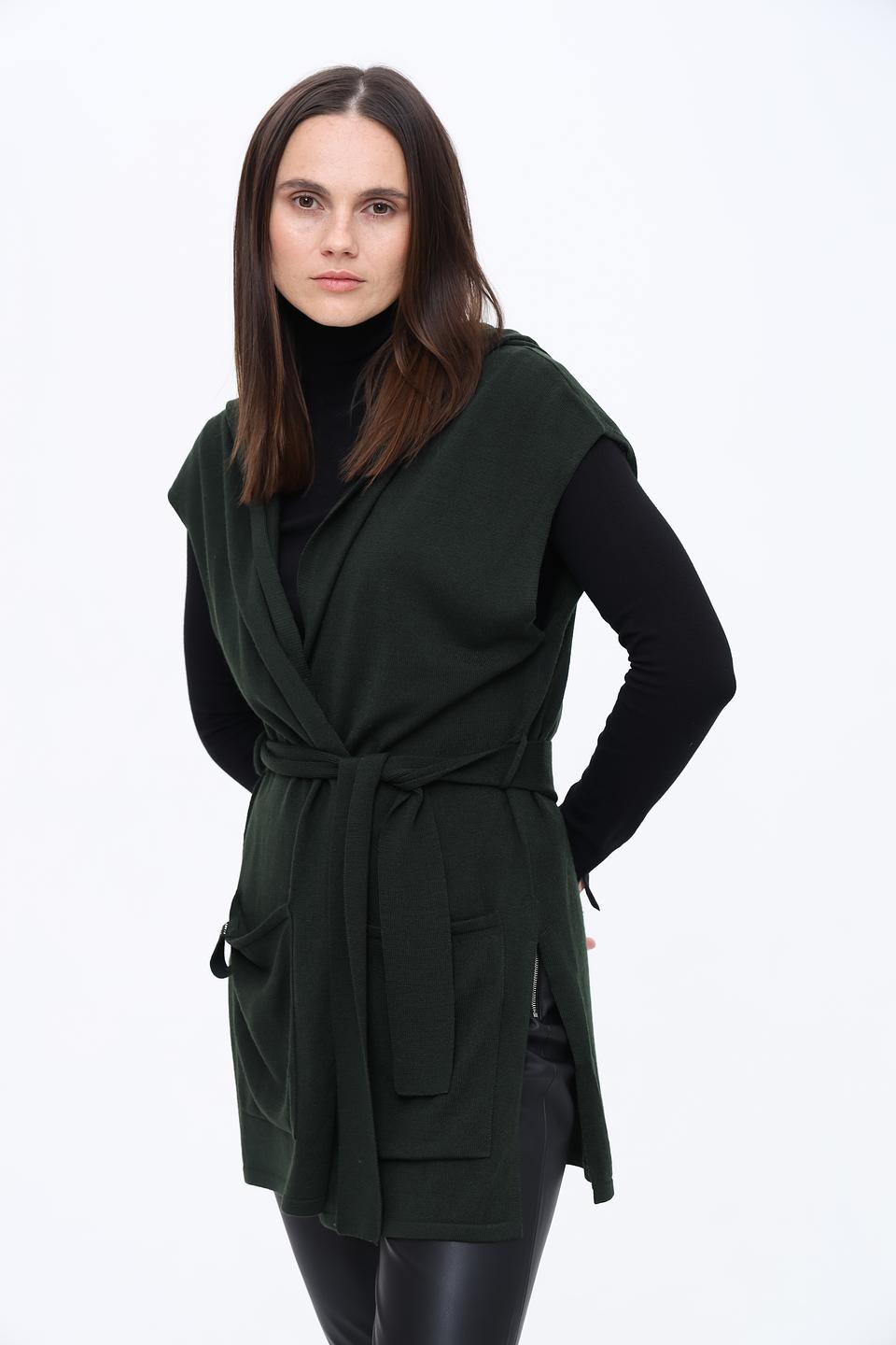 Жилет Pezzo с капюшоном, тёмно-зелёный