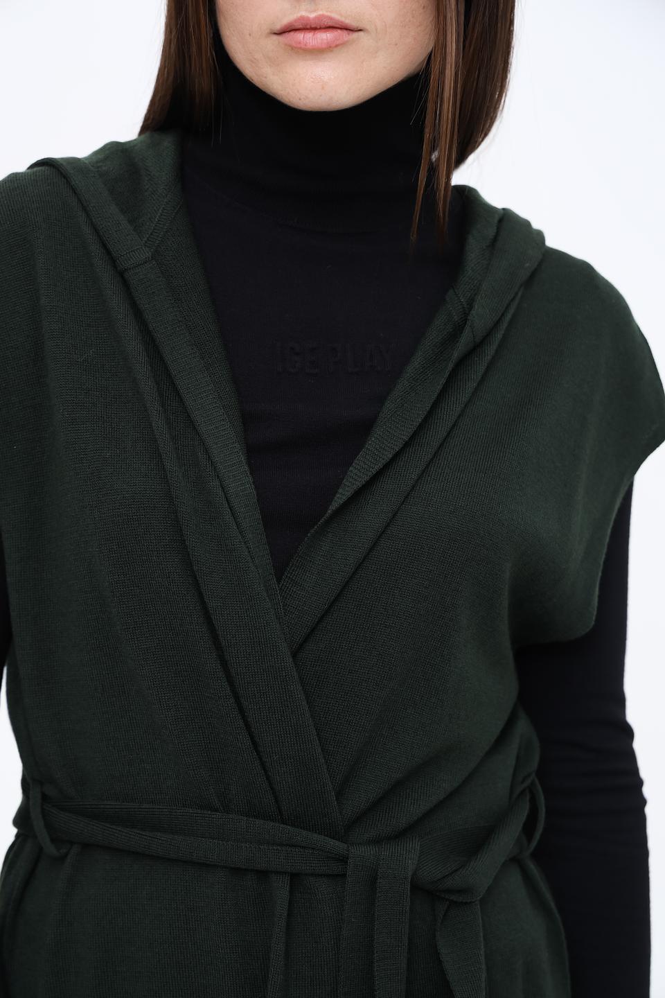 Жилет Pezzo с капюшоном, тёмно-зелёный