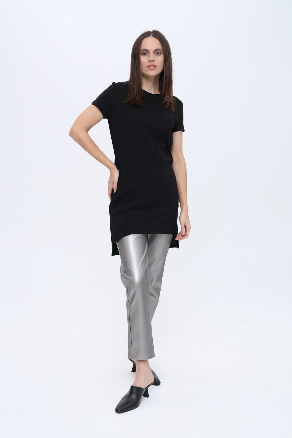 Футболка Alcott женская черная удлиненная