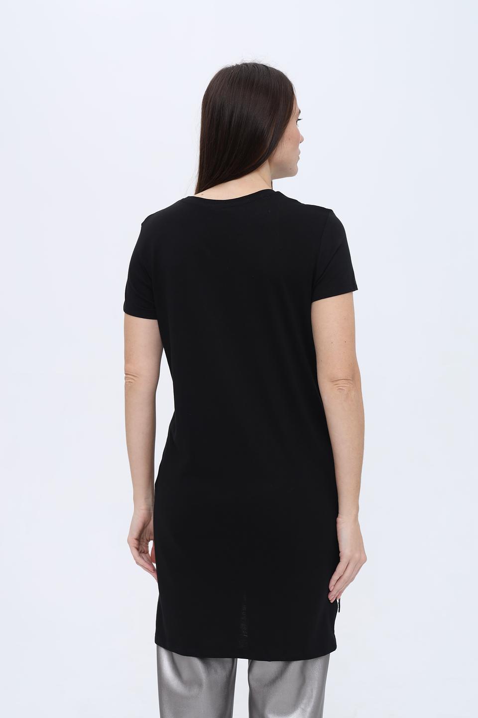 Футболка Alcott женская черная удлиненная