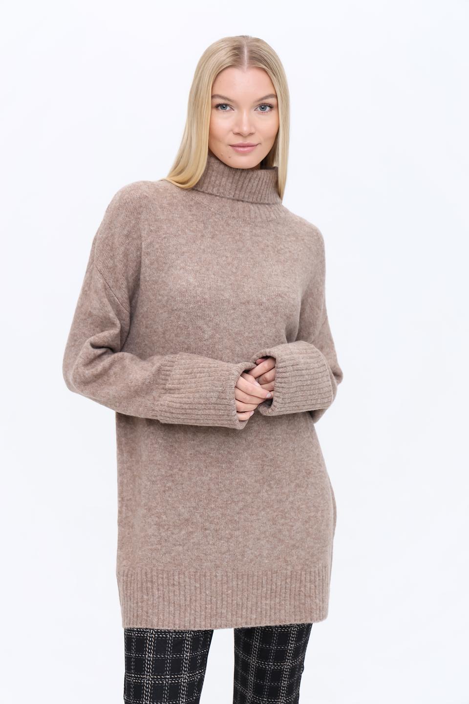 Пуловер Broadway с горлом бежевый