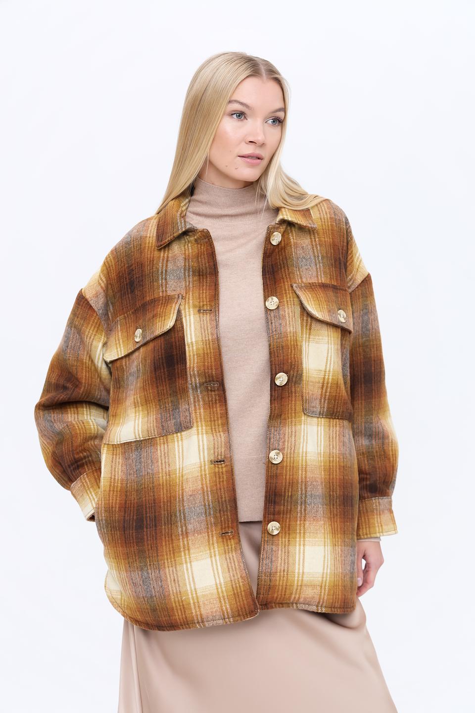 Рубашка Alcott в клетку коричневая