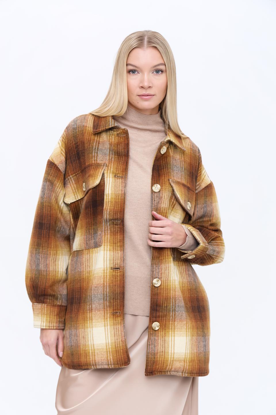 Рубашка Alcott в клетку коричневая