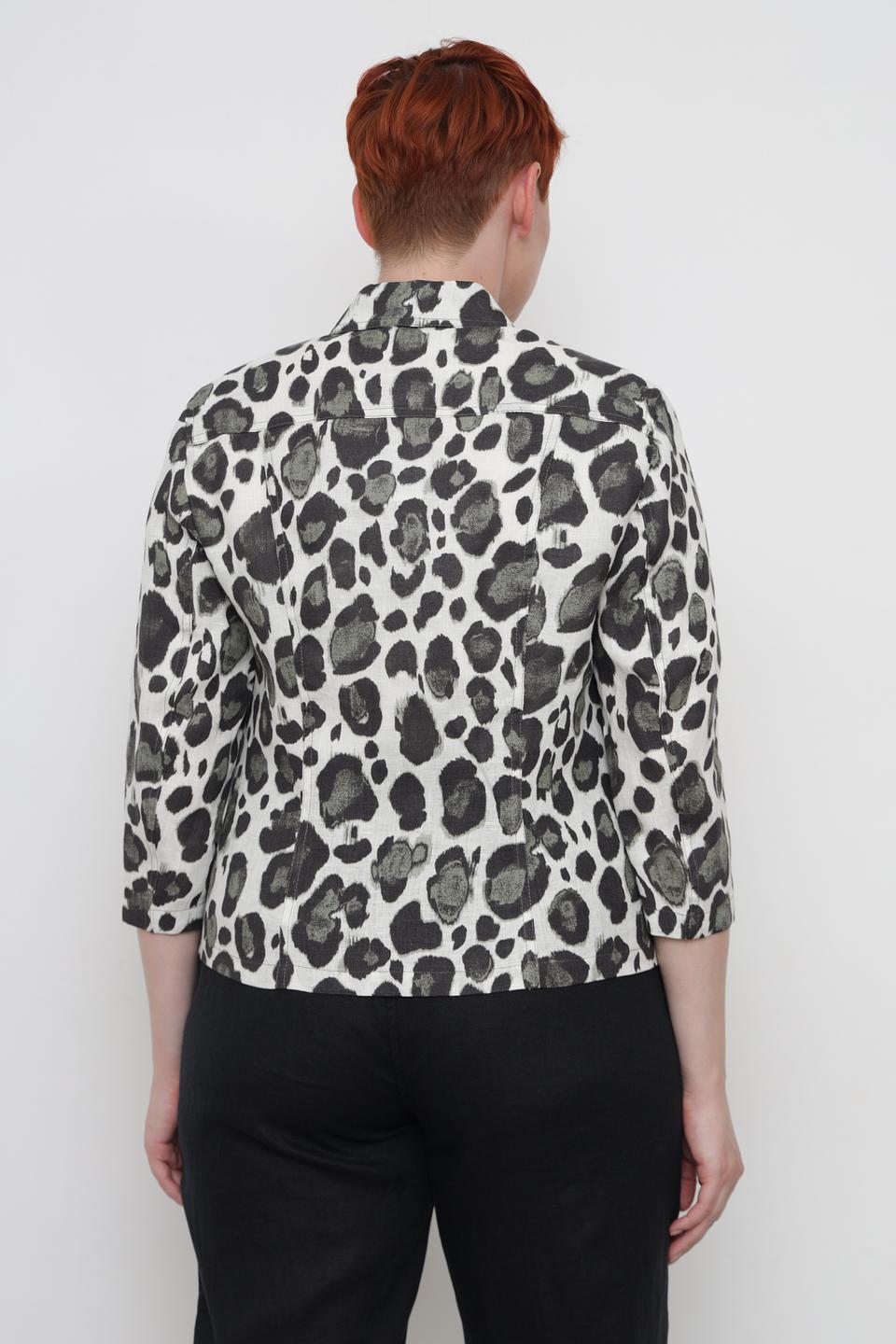 Рубашка Lebek с леопардовым принтом