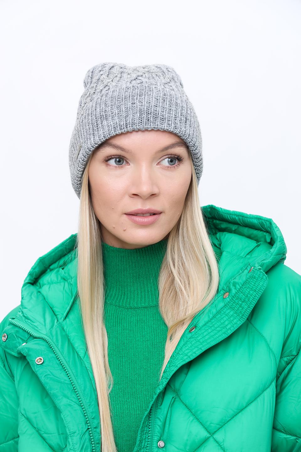 Шапка Seeberger серая с косами