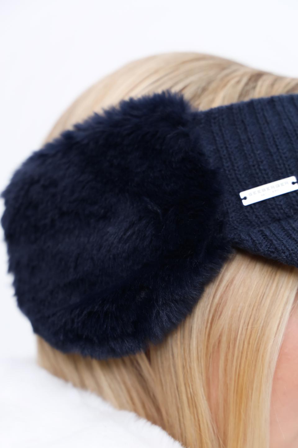 Повязка Seeberger с мехом синяя