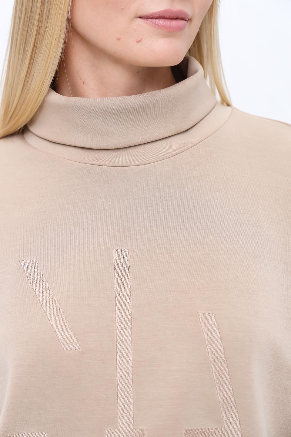 Пуловер Marc Aurel с логотипом бежевый