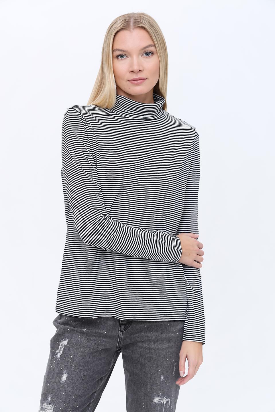Водолазка Oui в полоску чёрная