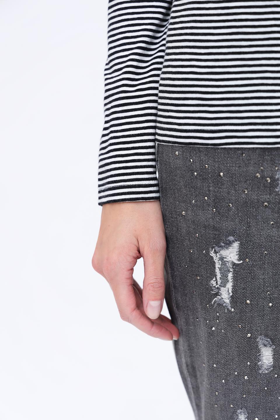 Водолазка Oui в полоску чёрная