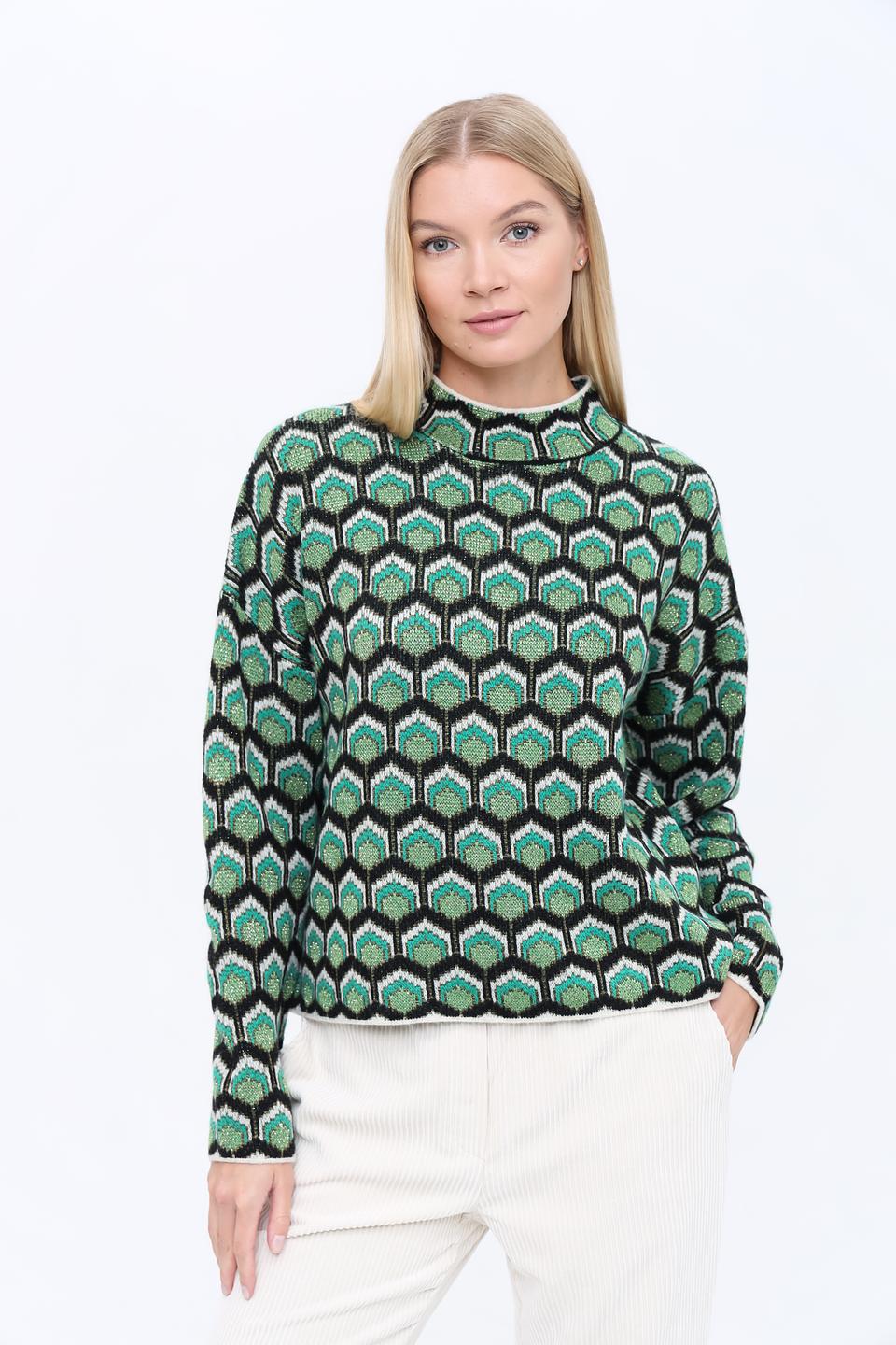Пуловер Oui с геометрическим узором