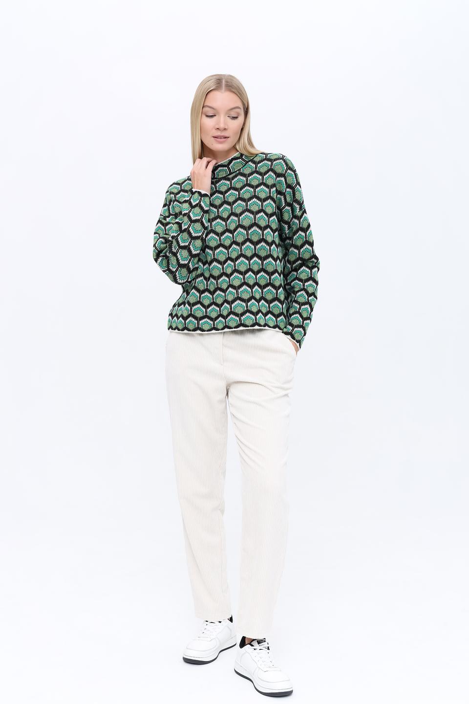 Пуловер Oui с геометрическим узором