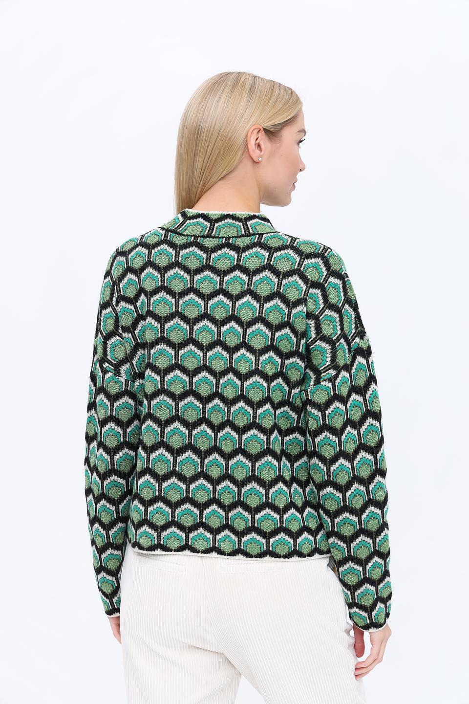 Пуловер Oui с геометрическим узором