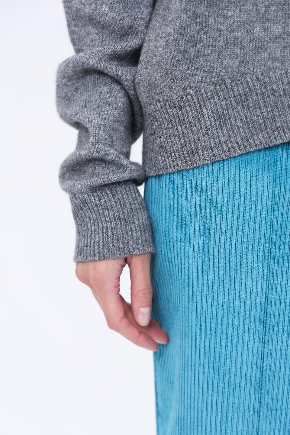 Пуловер Oui с горлом серый