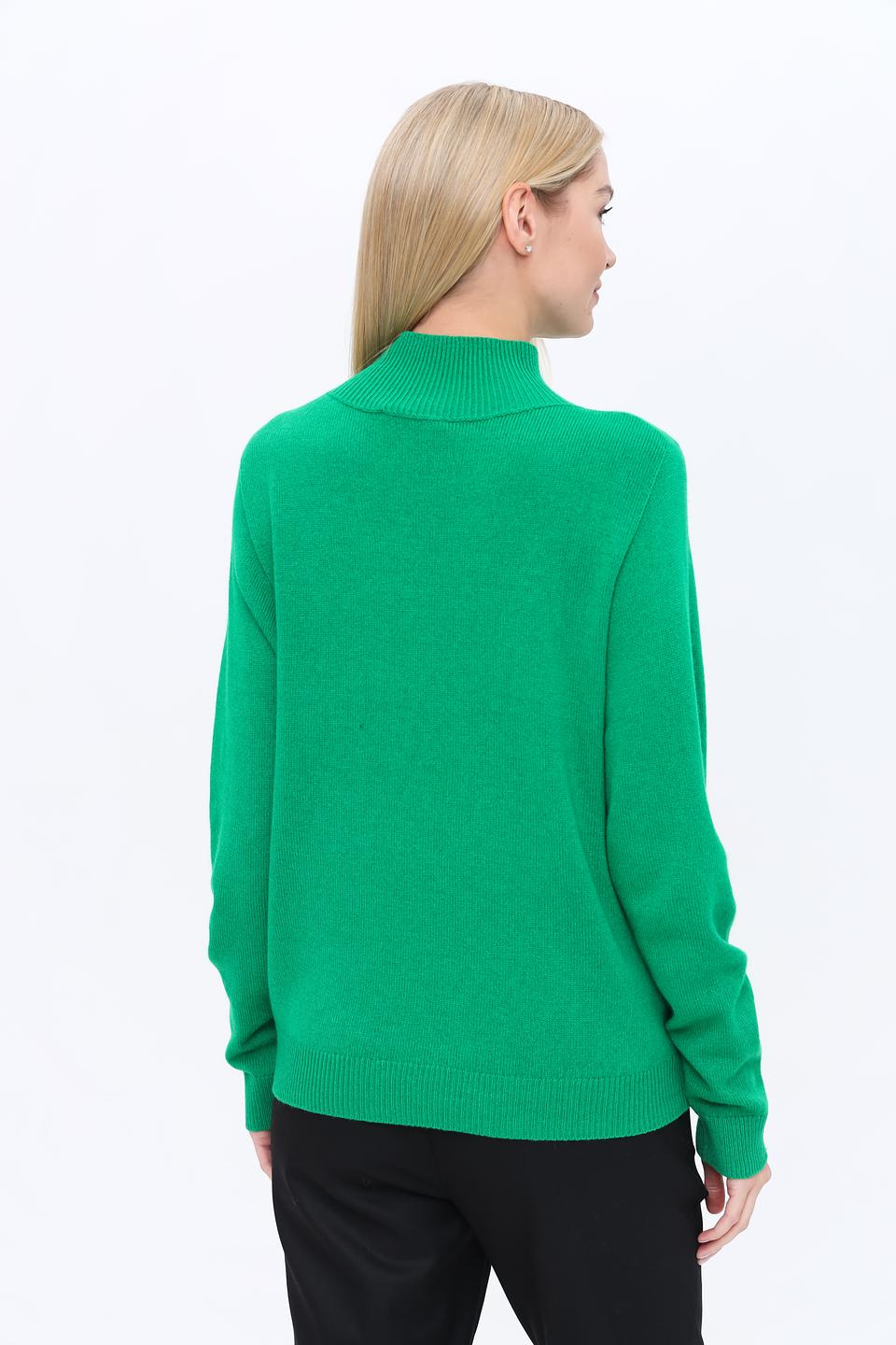 Пуловер Oui зелёный с горлом