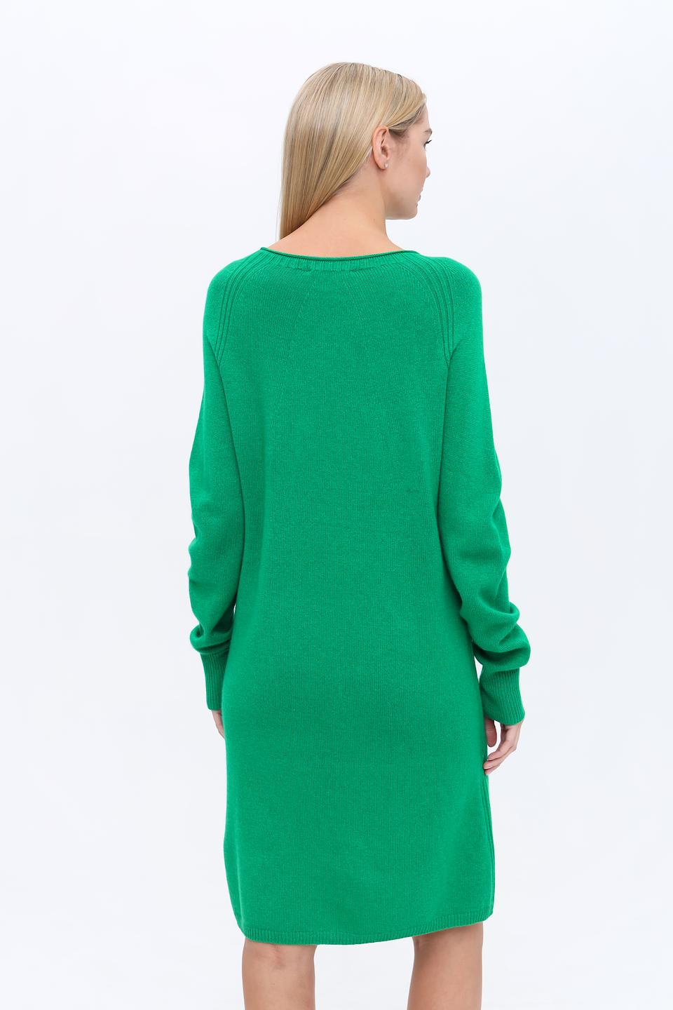 Платье Oui вязаное зелёное