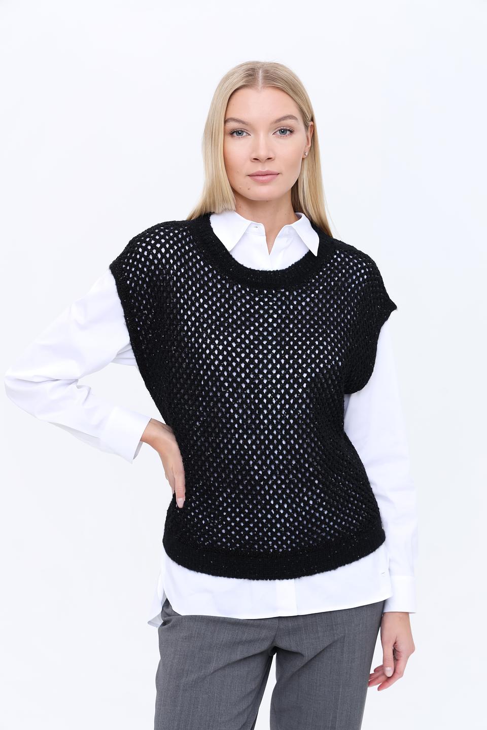 Жилет Marc Cain чёрный ажурный