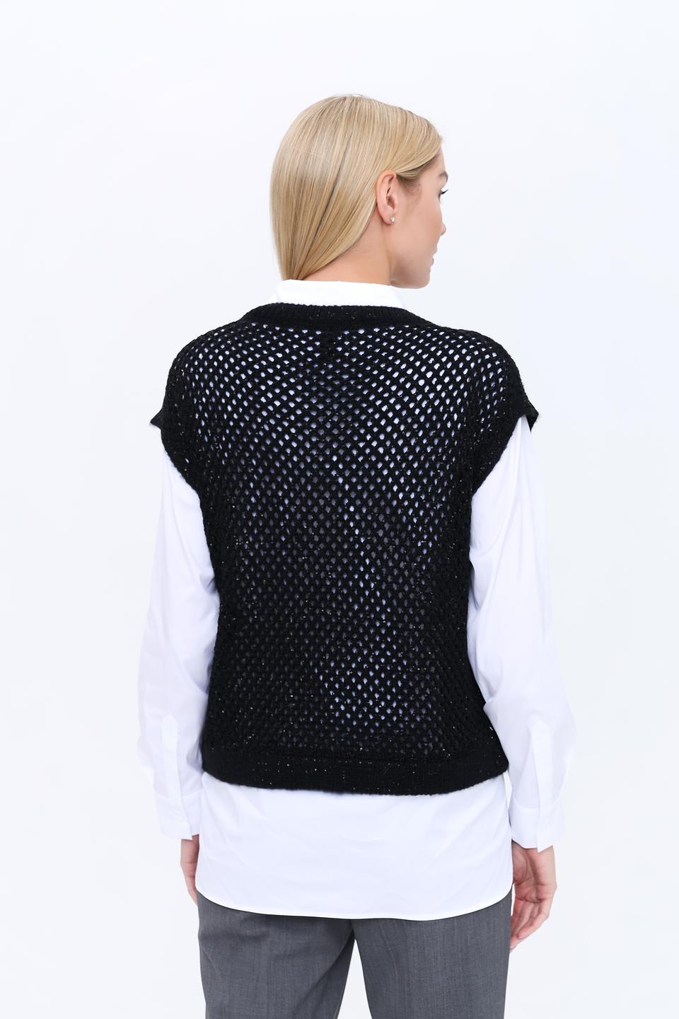 Жилет Marc Cain чёрный ажурный