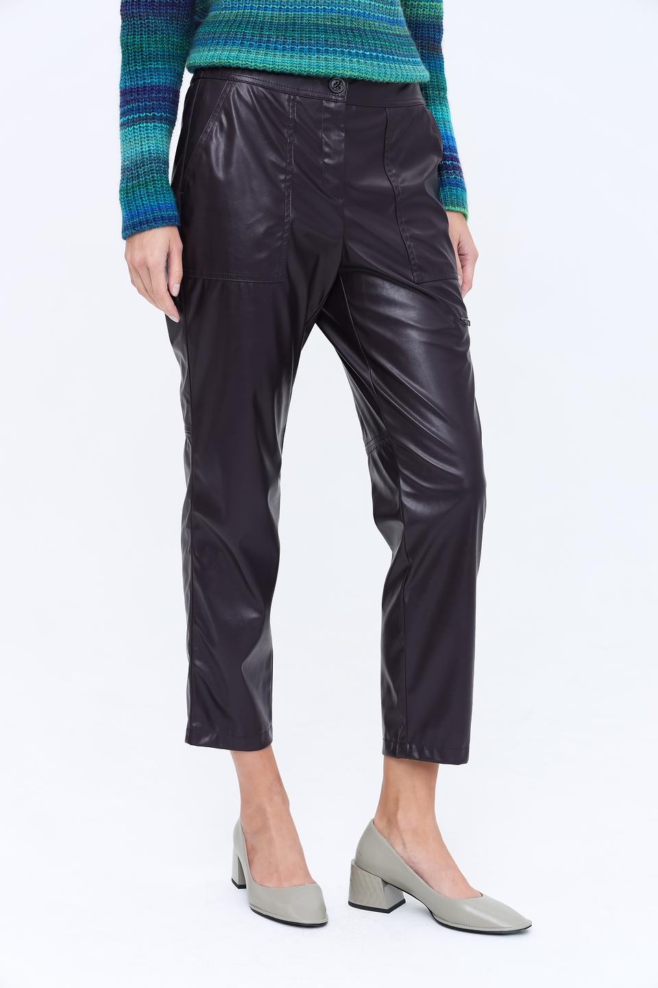Брюки Marc Cain кожаные чёрные