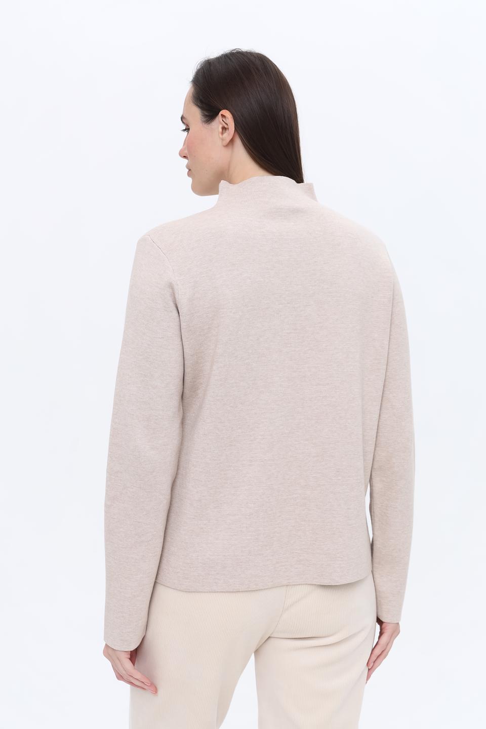 Пуловер More and More бежевый с горлом