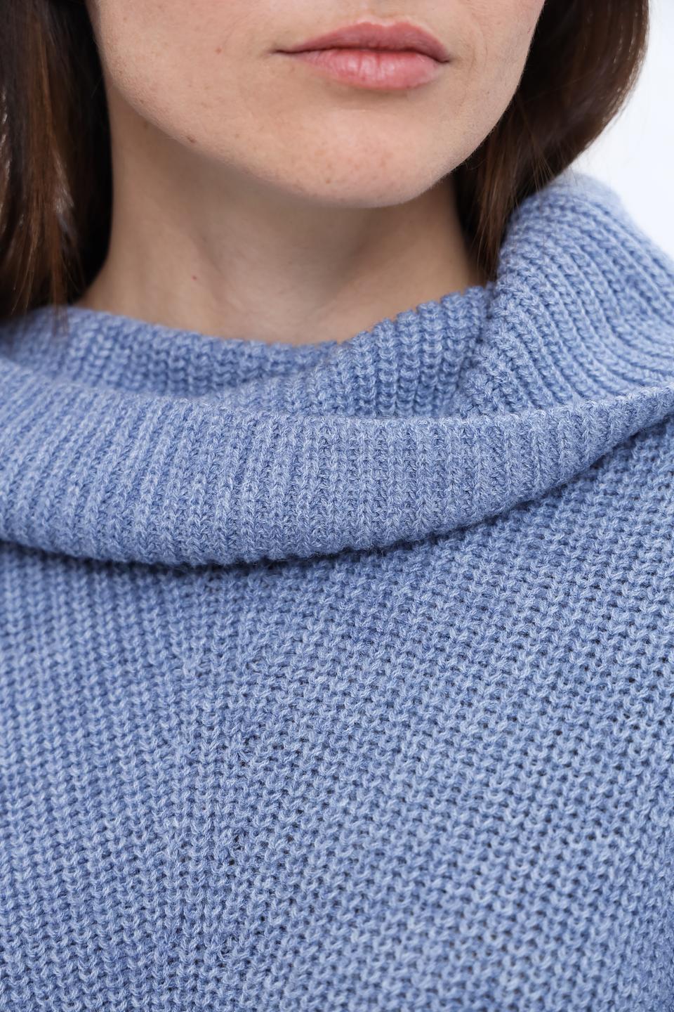 Пуловер Broadway с высоким горлом голубой