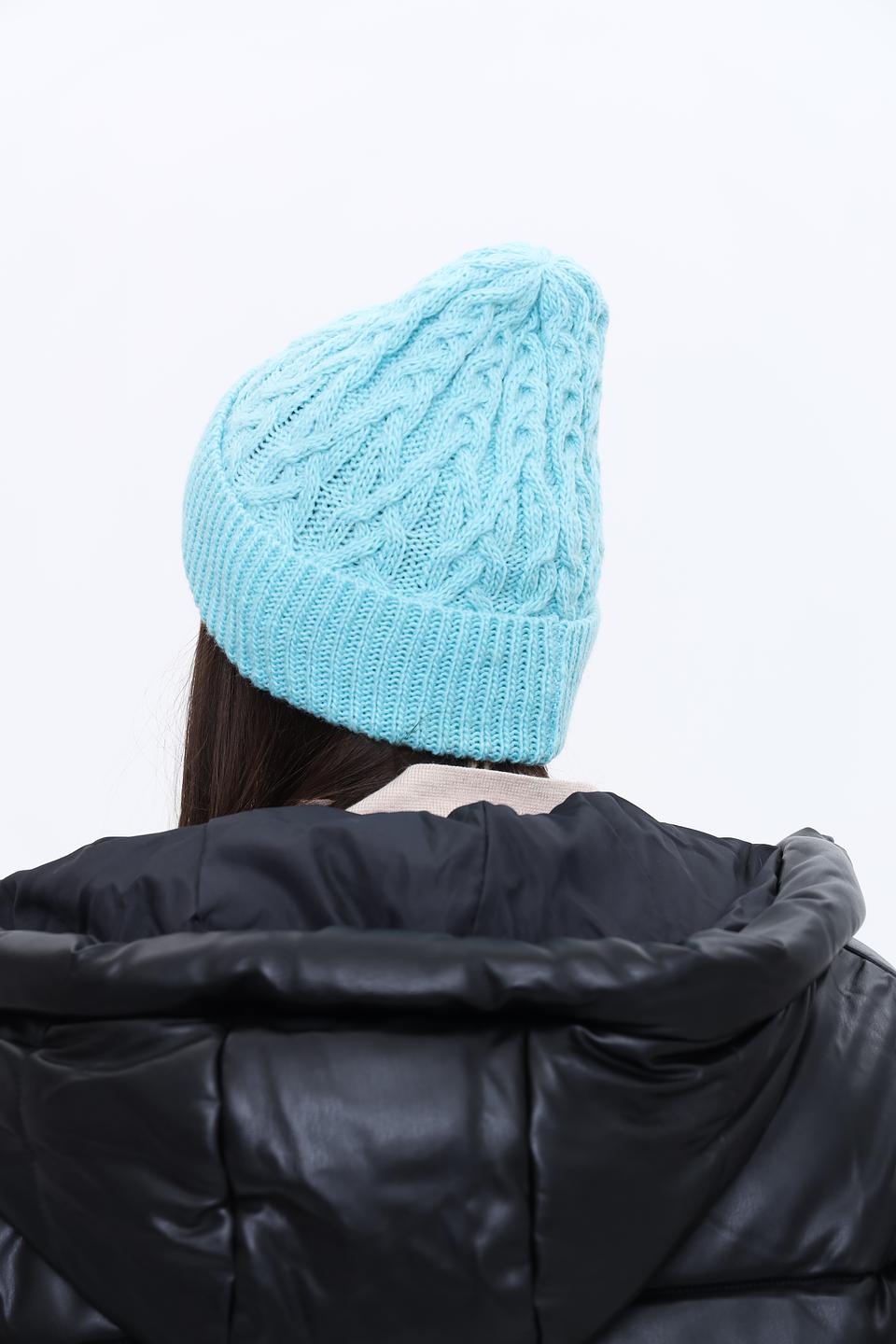 Шапка Seeberger голубая с косами