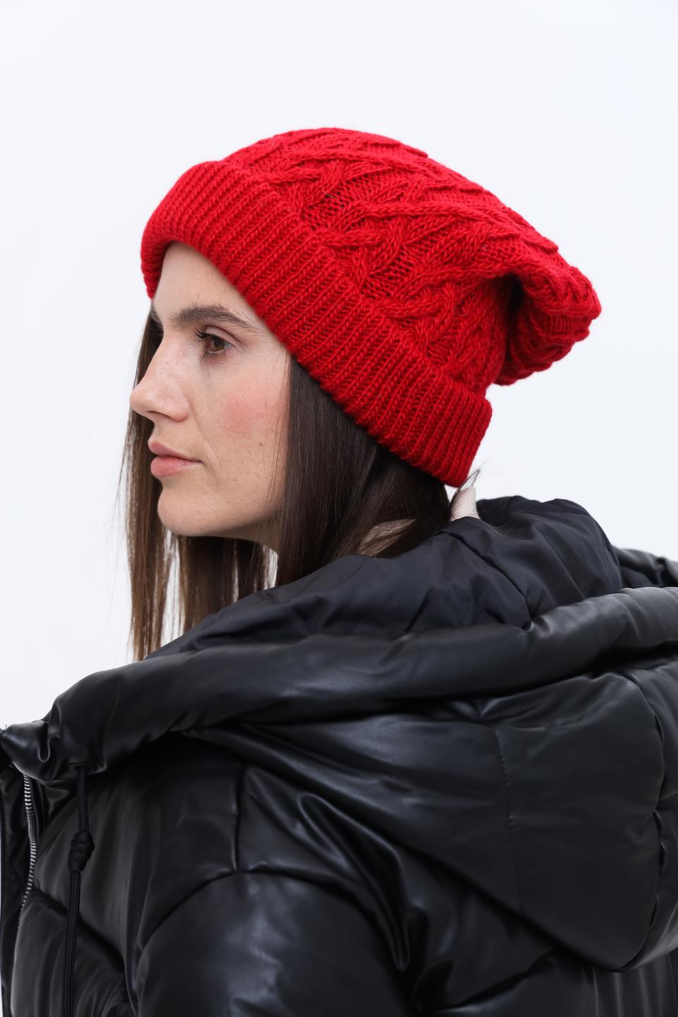 Шапка Seeberger вязаная красная