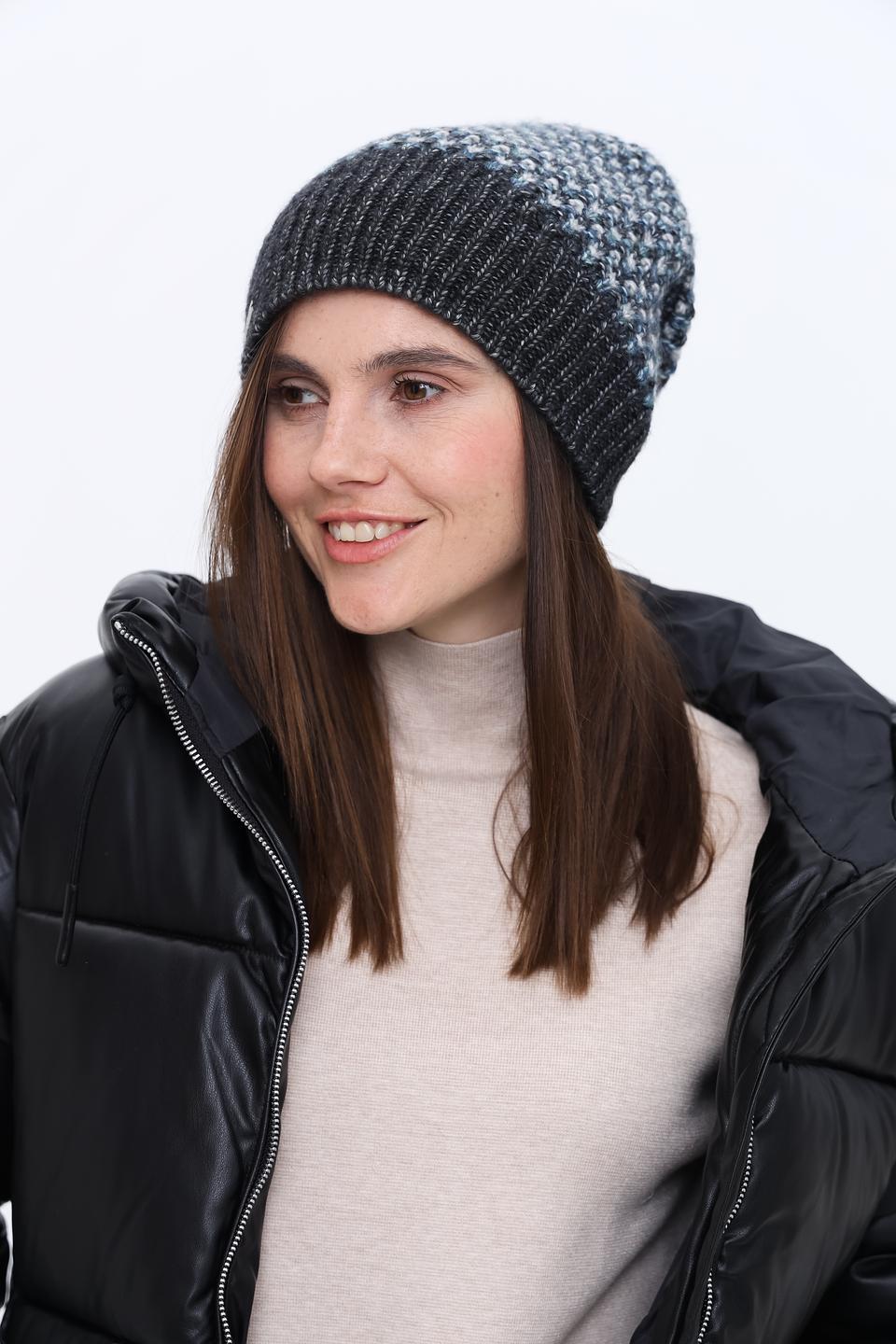 Шапка Seeberger вязаная серая