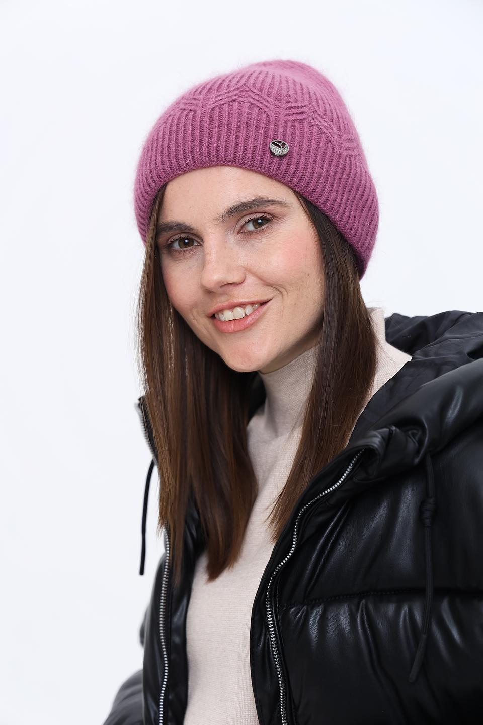 Шапка Marhatter вязаная пудровая