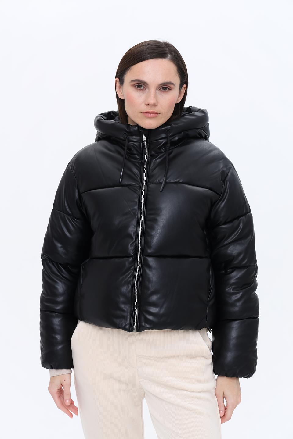 Куртка Alcott женская из экокожи чёрная