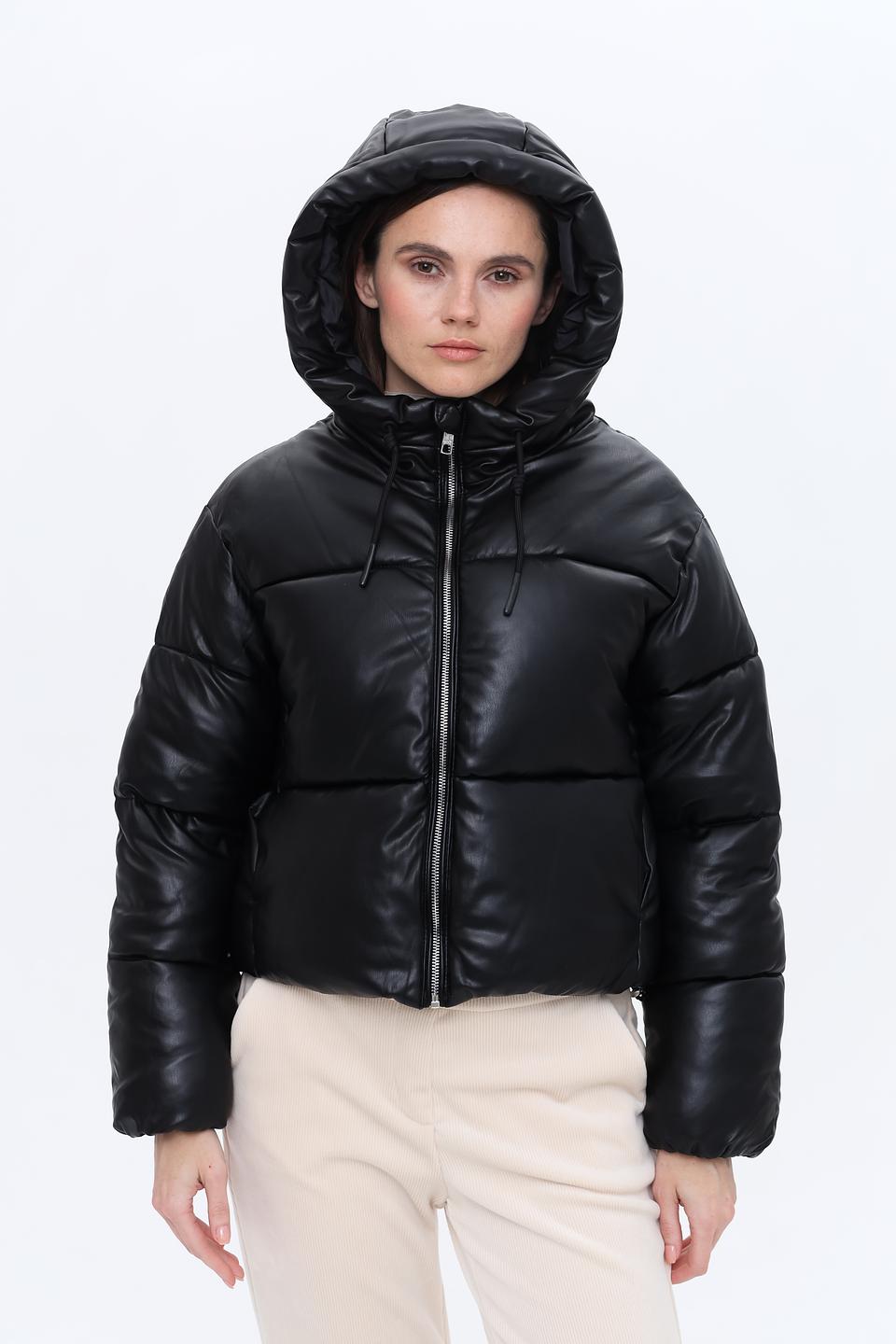 Куртка Alcott женская из экокожи чёрная