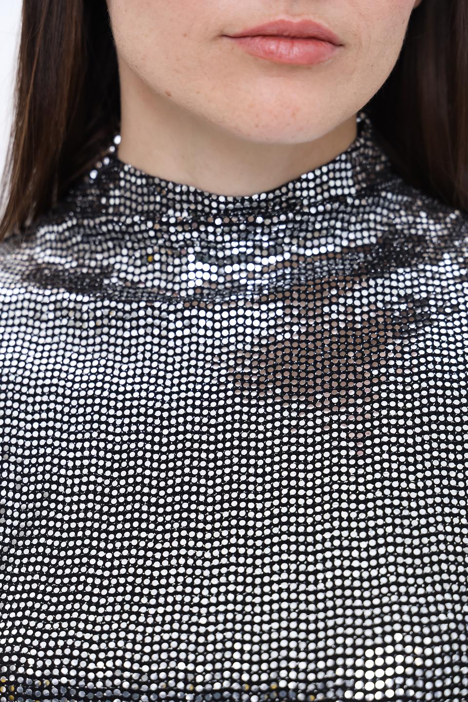 Водолазка Rich and Royal с пайетками серебристая