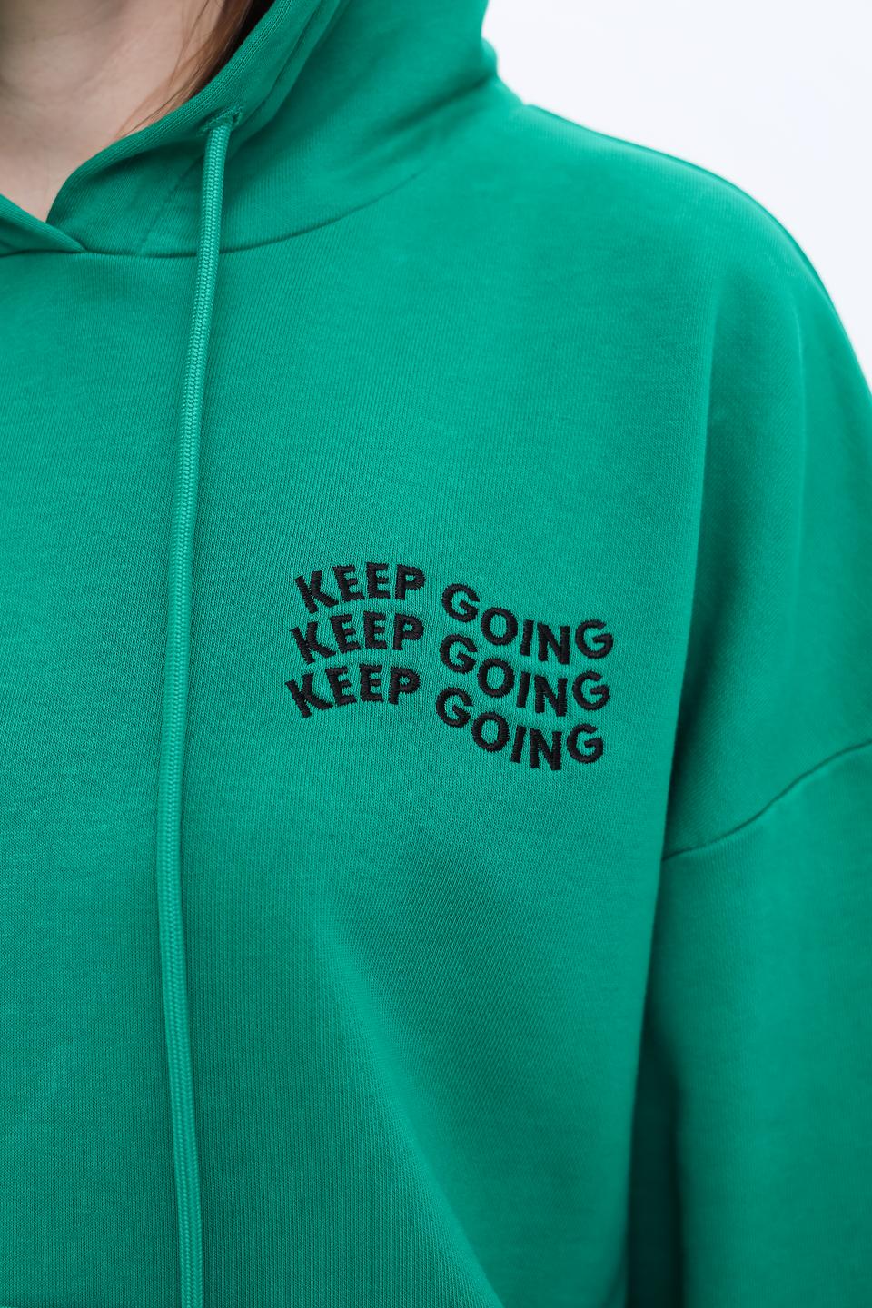 Толстовка Marc Aurel зеленая с надписью