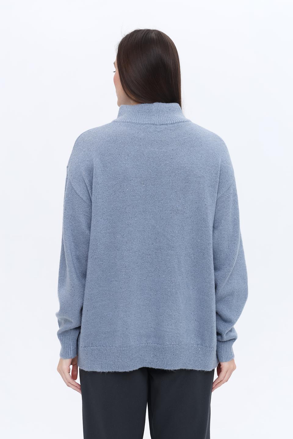 Пуловер Monari голубой с горлом
