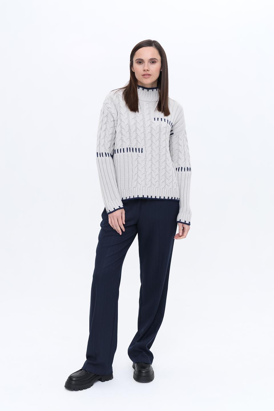 Пуловер Monari с косами и отделкой