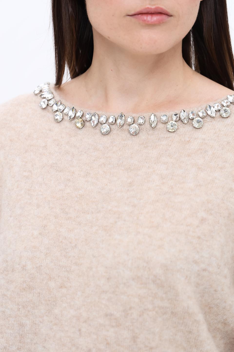 Джемпер Kaos с кристаллами бежевый