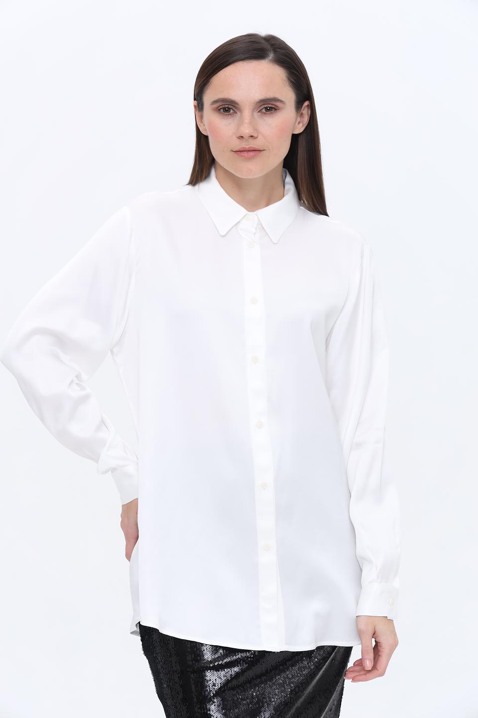 Рубашка Kaos женская белая с длинным рукавом